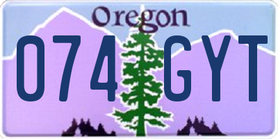 OR license plate 074GYT