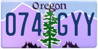 OR license plate 074GYY