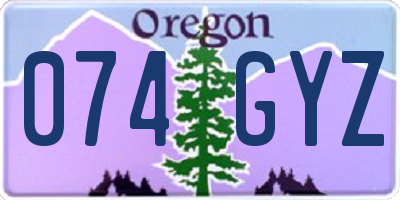 OR license plate 074GYZ
