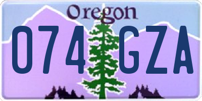 OR license plate 074GZA