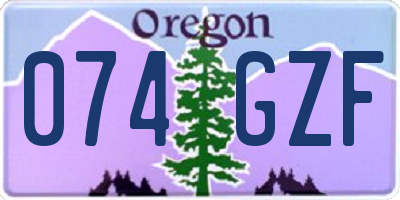 OR license plate 074GZF