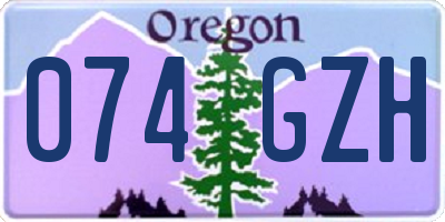 OR license plate 074GZH