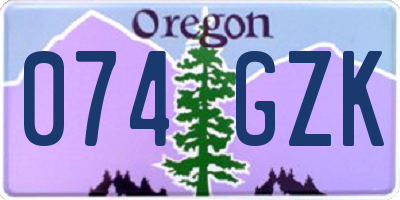 OR license plate 074GZK
