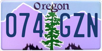 OR license plate 074GZN