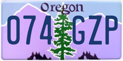OR license plate 074GZP