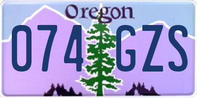 OR license plate 074GZS