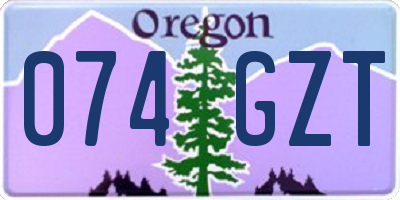 OR license plate 074GZT