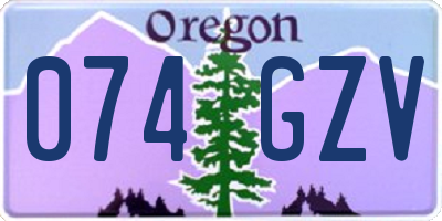 OR license plate 074GZV