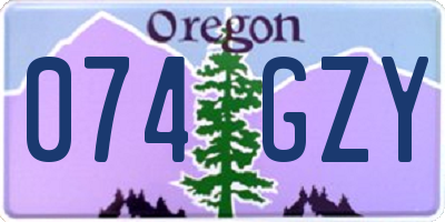 OR license plate 074GZY