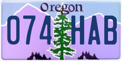 OR license plate 074HAB