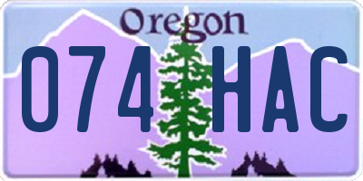 OR license plate 074HAC