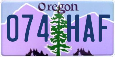 OR license plate 074HAF
