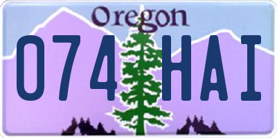 OR license plate 074HAI