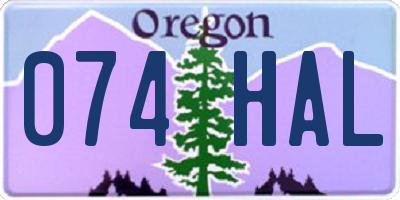 OR license plate 074HAL