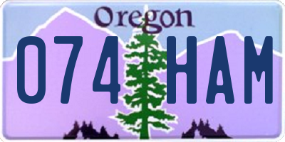 OR license plate 074HAM