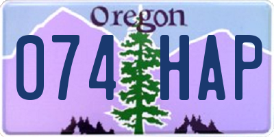 OR license plate 074HAP