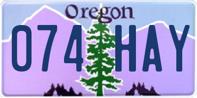 OR license plate 074HAY