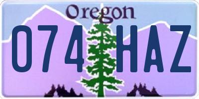OR license plate 074HAZ