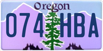 OR license plate 074HBA