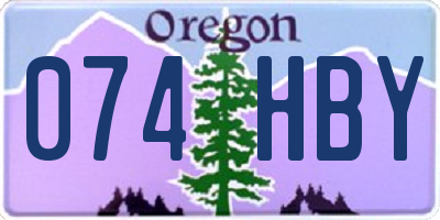 OR license plate 074HBY