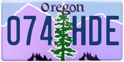 OR license plate 074HDE