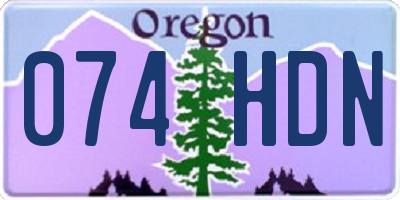 OR license plate 074HDN