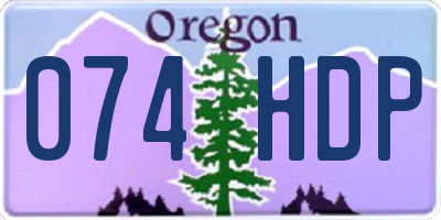 OR license plate 074HDP
