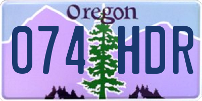 OR license plate 074HDR