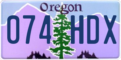 OR license plate 074HDX
