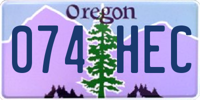 OR license plate 074HEC