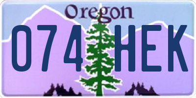 OR license plate 074HEK