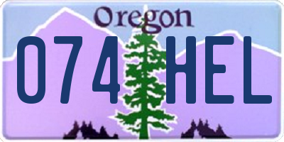 OR license plate 074HEL