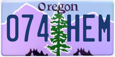 OR license plate 074HEM