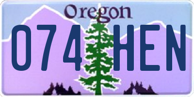 OR license plate 074HEN