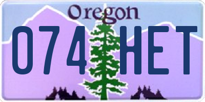 OR license plate 074HET