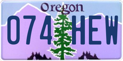 OR license plate 074HEW