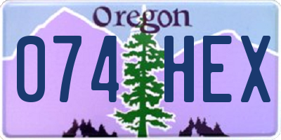OR license plate 074HEX