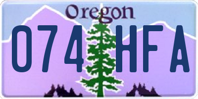 OR license plate 074HFA