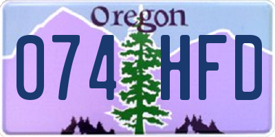 OR license plate 074HFD