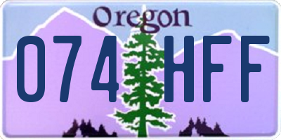 OR license plate 074HFF