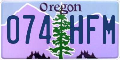 OR license plate 074HFM