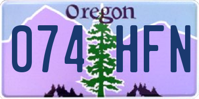 OR license plate 074HFN