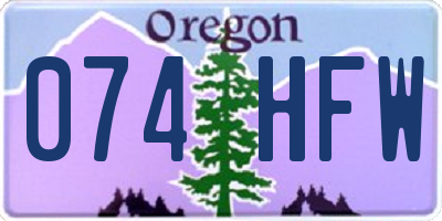 OR license plate 074HFW