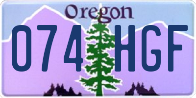 OR license plate 074HGF