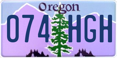 OR license plate 074HGH