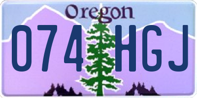 OR license plate 074HGJ