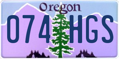 OR license plate 074HGS