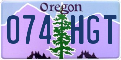 OR license plate 074HGT
