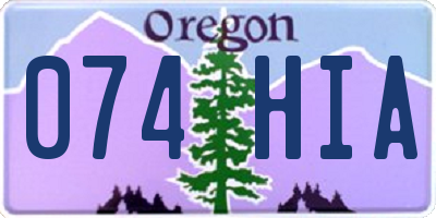 OR license plate 074HIA
