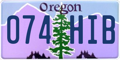 OR license plate 074HIB